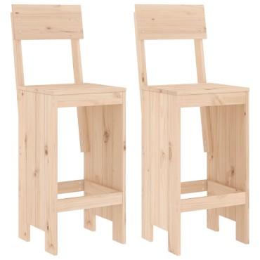 vidaXL Σκαμπό Μπαρ 2 τεμ. 40x48,5x115,5cm από Μασίφ Ξύλο Πεύκου