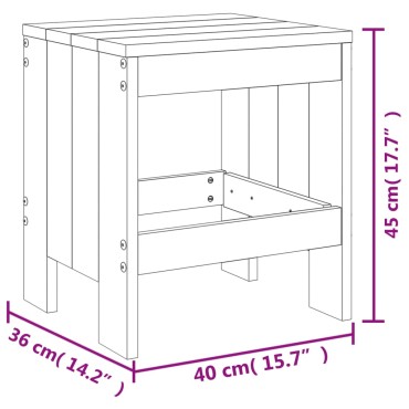 vidaXL Σκαμπό Κήπου 2 τεμ. 40x36x45cm από Μασίφ Ξύλο Πεύκου