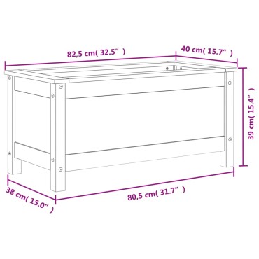 vidaXL Ζαρντινιέρα Μελί 82,5 x 40 x 39 εκ. από Μασίφ Ξύλο Πεύκου
