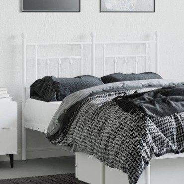 vidaXL Κεφαλάρι Λευκό Μεταλλικό 125x3x97cm 1 τεμ.
