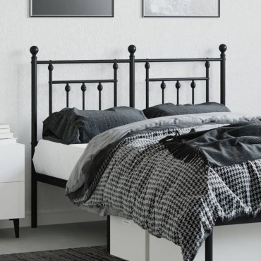 vidaXL Κεφαλάρι Μαύρο Μεταλλικό 125x3x97cm 1 τεμ.