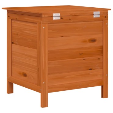 vidaXL Μπαούλο Αποθ. Κήπου Καφέ 50x49x56,5cm Μασίφ Ξύλο Ελάτης 1 τεμ.