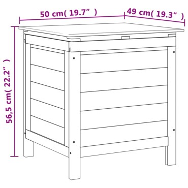 vidaXL Μπαούλο Αποθ. Κήπου Καφέ 50x49x56,5cm Μασίφ Ξύλο Ελάτης 1 τεμ.