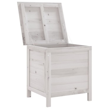 vidaXL Μπαούλο Αποθ. Κήπου Λευκό 50x49x56,5cm Μασίφ Ξύλο Ελάτης 1 τεμ.