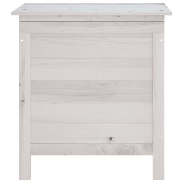 vidaXL Μπαούλο Αποθ. Κήπου Λευκό 50x49x56,5cm Μασίφ Ξύλο Ελάτης 1 τεμ.