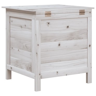 vidaXL Μπαούλο Αποθ. Κήπου Λευκό 50x49x56,5cm Μασίφ Ξύλο Ελάτης 1 τεμ.