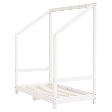 vidaXL Πλαίσιο Παιδικού Κρεβατιού Λευκό 70x140cm Μασίφ Ξύλο Πεύκου 1 τεμ. - Μονό