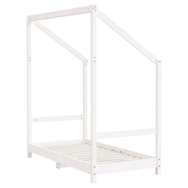 vidaXL Πλαίσιο Παιδικού Κρεβατιού Λευκό 70x140cm Μασίφ Ξύλο Πεύκου 1 τεμ. - Μονό