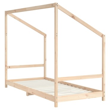 vidaXL Πλαίσιο Παιδικού Κρεβατιού 90x190cm από Μασίφ Ξύλο Πεύκου 1 τεμ. - Μονό