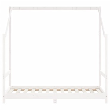 vidaXL Πλαίσιο Παιδικού Κρεβατιού Λευκό 80x160cm Μασίφ Ξύλο Πεύκου 1 τεμ. - Μονό