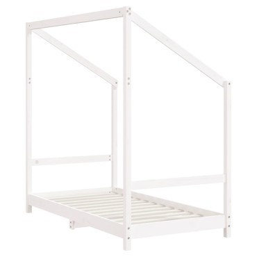 vidaXL Πλαίσιο Παιδικού Κρεβατιού Λευκό 80x160cm Μασίφ Ξύλο Πεύκου 1 τεμ. - Μονό