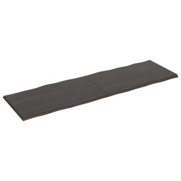 vidaXL Επιφ Τραπεζιού Αν Καφέ 200x60x(2-4)cm Ακατέργ. Μασίφ Ξύλο Δρυός 1 τεμ.