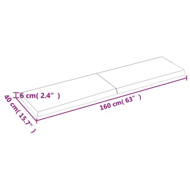 vidaXL Πάγκος Μπάνιου Αν. Καφέ 160x40x(2-6) εκ. Επεξεργ. Μασίφ Ξύλο