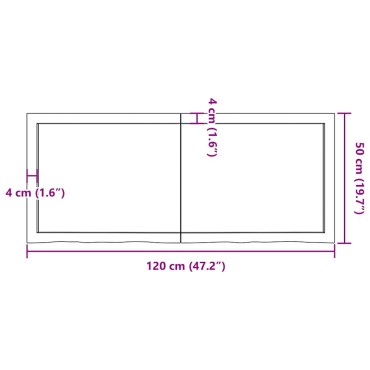 vidaXL Πάγκος Μπάνιου Αν. Καφέ 120x50x(2-6) εκ. Επεξεργ. Μασίφ Ξύλο