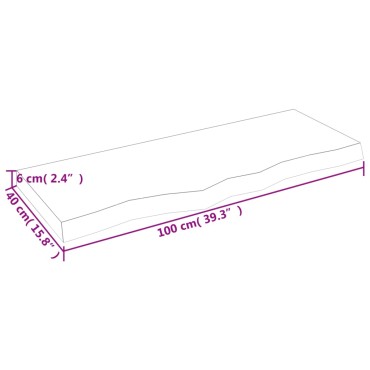 vidaXL Πάγκος Μπάνιου Αν. Καφέ 100x40x(2-6) εκ. Επεξεργ. Μασίφ Ξύλο