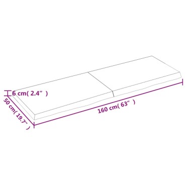 vidaXL Πάγκος Μπάνιου Αν. Καφέ 160x50x(2-6) εκ. Επεξεργ. Μασίφ Ξύλο