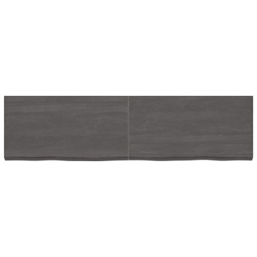 vidaXL Πάγκος Μπάνιου Σκούρο Καφέ 220x60x(2-6) εκ. Επεξεργ. Μασίφ Ξύλο
