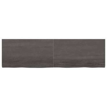 vidaXL Πάγκος Μπάνιου Σκούρο Καφέ 180x50x(2-4) εκ. Επεξεργ. Μασίφ Ξύλο