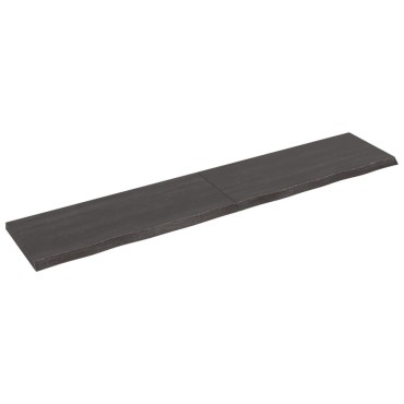 vidaXL Πάγκος Μπάνιου Σκούρο Καφέ 200x40x(2-4) εκ. Επεξεργ. Μασίφ Ξύλο