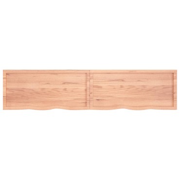 vidaXL Επιφ Τραπεζιού Αν Καφέ 220x50x(2-6)cm Επεξ. Μασίφ Ξύλο Δρυός 1 τεμ.