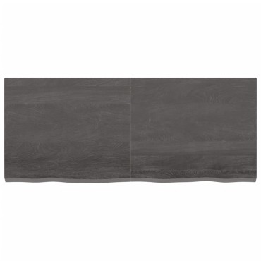 vidaXL Επιφάνεια Τραπεζιού Σκούρο Καφέ 120x50x(2-4)cm Επεξ. Μασίφ Δρυς 1 τεμ.