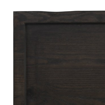 vidaXL Επιφάνεια Τραπεζιού Σκούρο Καφέ 120x50x(2-4)cm Επεξ. Μασίφ Δρυς 1 τεμ.