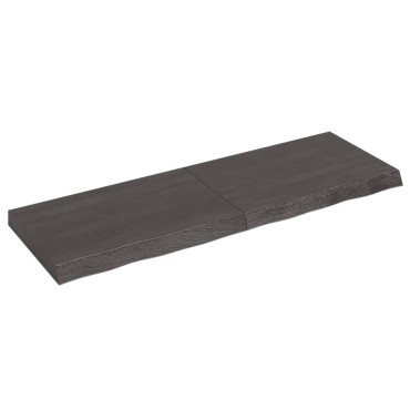 vidaXL Επιφάνεια Τραπεζιού Σκούρο Καφέ 120x40x(2-6)cm Επεξ. Μασίφ Δρυς 1 τεμ.