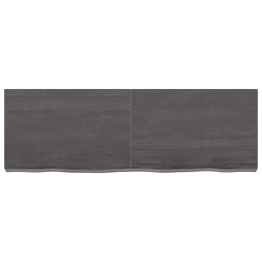 vidaXL Επιφάνεια Τραπεζιού Σκούρο Καφέ 120x40x(2-6)cm Επεξ. Μασίφ Δρυς 1 τεμ.