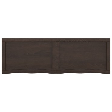 vidaXL Επιφάνεια Τραπεζιού Σκούρο Καφέ 120x40x(2-6)cm Επεξ. Μασίφ Δρυς 1 τεμ.