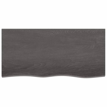 vidaXL Επιφ. Τραπεζιού Σκούρο Καφέ 100x50x2cm Επεξ. Μασίφ Ξύλο Δρυός 1 τεμ.