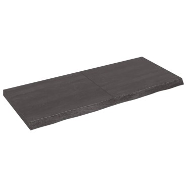 vidaXL Επιφάνεια Τραπεζιού Σκούρο Καφέ 140x60x(2-6)cm Επεξ. Μασίφ Δρυς 1 τεμ.