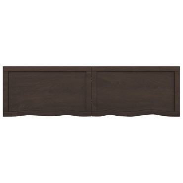 vidaXL Επιφάνεια Τραπεζιού Σκούρο Καφέ 140x40x(2-6)cm Επεξ. Μασίφ Δρυς 1 τεμ.