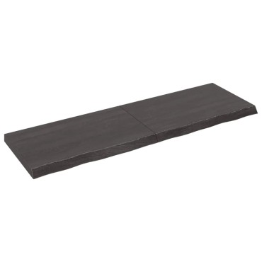 vidaXL Επιφάνεια Τραπεζιού Σκούρο Καφέ 160x50x(2-6)cm Επεξ. Μασίφ Δρυς 1 τεμ.