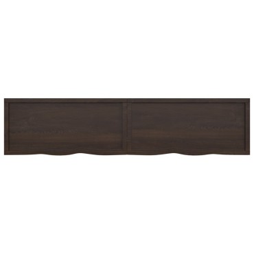 vidaXL Επιφάνεια Τραπεζιού Σκούρο Καφέ 220x50x(2-4)cm Επεξ. Μασίφ Δρυς 1 τεμ.