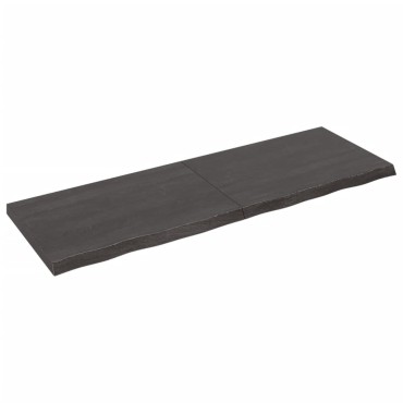 vidaXL Επιφάνεια Τραπεζιού Σκούρο Καφέ 180x60x(2-6)cm Επεξ. Μασίφ Δρυς 1 τεμ.