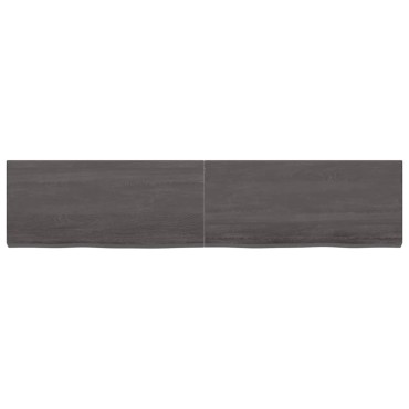vidaXL Επιφάνεια Τραπεζιού Σκούρο Καφέ 180x40x(2-6)cm Επεξ. Μασίφ Δρυς 1 τεμ.