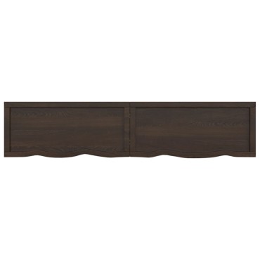 vidaXL Επιφάνεια Τραπεζιού Σκούρο Καφέ 180x40x(2-6)cm Επεξ. Μασίφ Δρυς 1 τεμ.