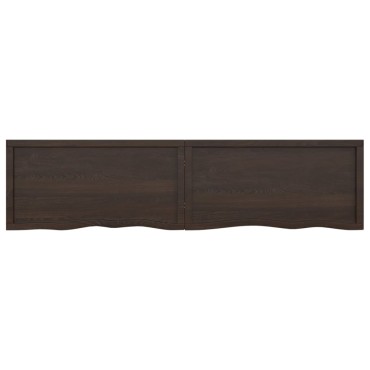 vidaXL Επιφάνεια Τραπεζιού Σκούρο Καφέ 200x50x(2-6)cm Επεξ. Μασίφ Δρυς 1 τεμ.