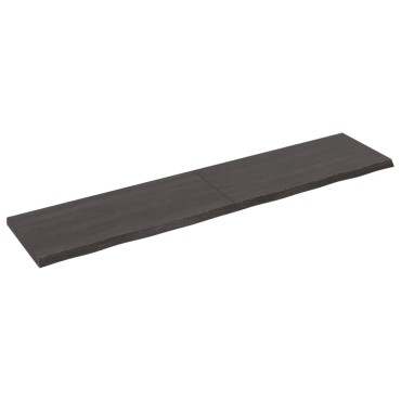 vidaXL Επιφάνεια Τραπεζιού Σκούρο Καφέ 180x40x(2-4)cm Επεξ. Μασίφ Δρυς 1 τεμ.