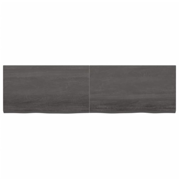 vidaXL Επιφάνεια Τραπεζιού Σκούρο Καφέ 180x50x(2-4)cm Επεξ. Μασίφ Δρυς 1 τεμ.