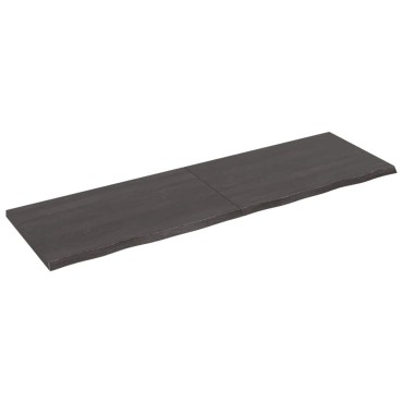 vidaXL Επιφάνεια Τραπεζιού Σκούρο Καφέ 200x60x(2-4)cm Επεξ. Μασίφ Δρυς 1 τεμ.