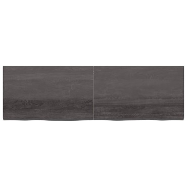 vidaXL Επιφάνεια Τραπεζιού Σκούρο Καφέ 200x60x(2-4)cm Επεξ. Μασίφ Δρυς 1 τεμ.