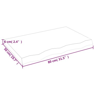 vidaXL Πάγκος Μπάνιου Αν. Καφέ 80x50x(2-6) εκ. Επεξεργ. Μασίφ Ξύλο