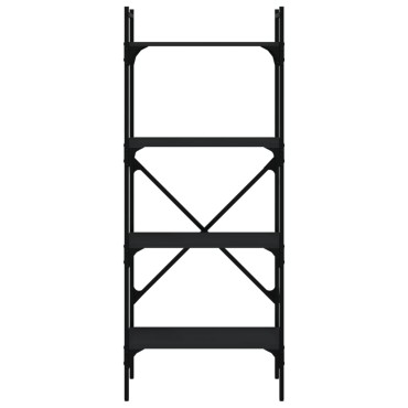 vidaXL Βιβλιοθήκη 4 Επιπέδων Μαύρη 56x31,5x138,5cm Επεξεργ. Ξύλο 1 τεμ.