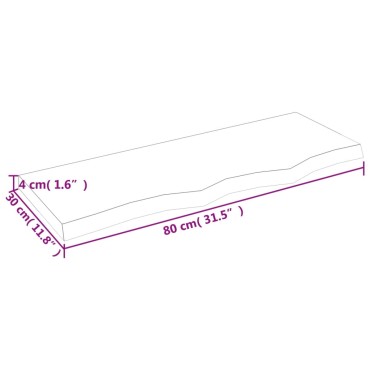 vidaXL Πάγκος Μπάνιου Αν. Καφέ 80x30x(2-4) εκ. Επεξεργ. Μασίφ Ξύλο