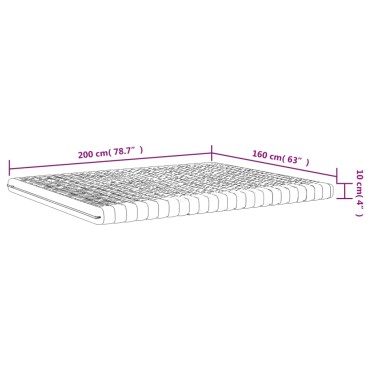 vidaXL Στρώμα Αφρού 7 Ζωνών Σκληρότητα 20 ILD Λευκό 160x200cm 1 τεμ. - Διπλό