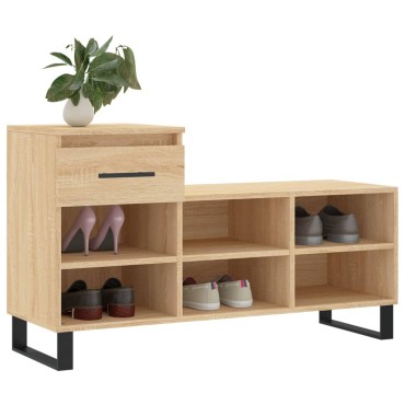vidaXL Παπουτσοθήκη Sonoma Δρυς 102x36x60cm από Επεξεργασμένο Ξύλο