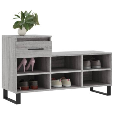 vidaXL Παπουτσοθήκη Γκρι Sonoma 102x36x60cm από Επεξεργασμένο Ξύλο