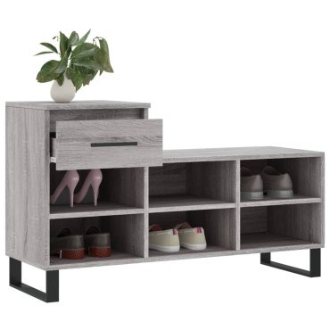 vidaXL Παπουτσοθήκη Γκρι Sonoma 102x36x60cm από Επεξεργασμένο Ξύλο