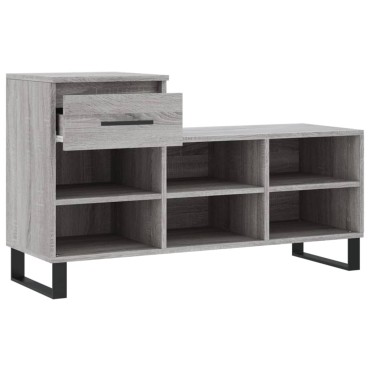 vidaXL Παπουτσοθήκη Γκρι Sonoma 102x36x60cm από Επεξεργασμένο Ξύλο